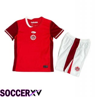 Canada Kids Home Soccer Jersey UEFA Euro 2024