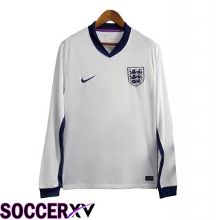 England Home Soccer Jersey Long Sleeve UEFA Euro 2024