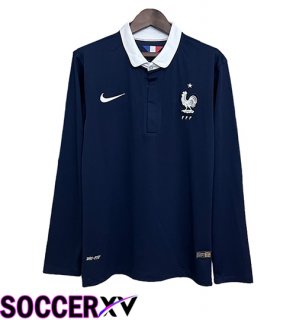 France Retro Home Soccer Jersey Long sleeve 2014