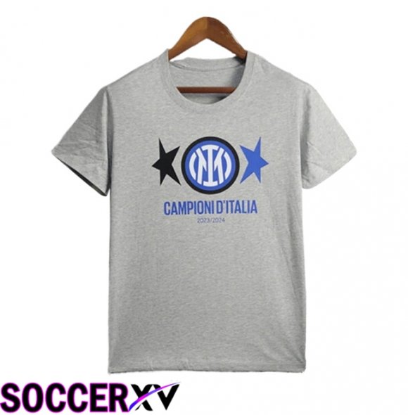 Inter Milan Soccer Jersey T-Shirt Champion 2 Grey 2023/2024