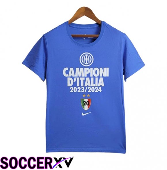 Inter Milan Soccer Jersey T-Shirt Champion Blue 2023/2024