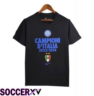 Inter Milan Soccer Jersey T-Shirt Champion Black 2023/2024