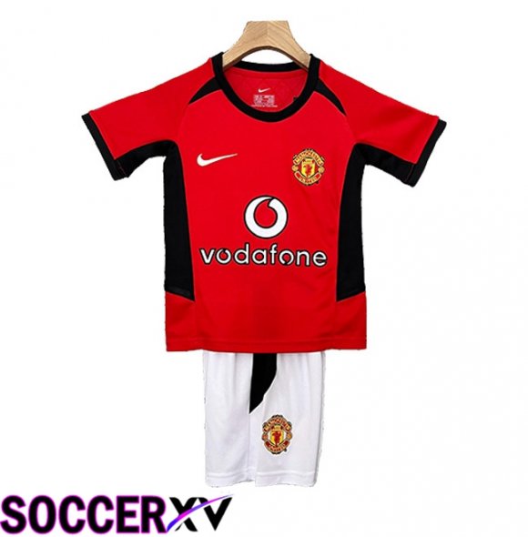 Manchester United Retro Kids Home Soccer Jersey 2002/2004