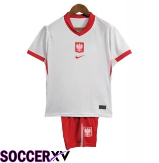 New Poland Kids Home Soccer Jersey 2024/2025