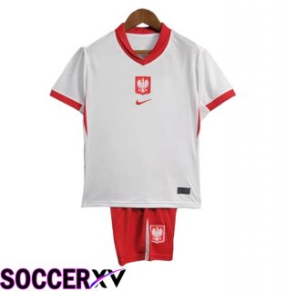 Poland Kids Home Soccer Jersey UEFA Euro 2024