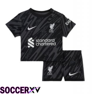 FC Liverpool Kids Goalkeeper Soccer Jersey Black 2024/2025