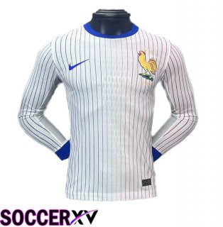 France Away Soccer Jersey Long Sleeve White 2024/2025