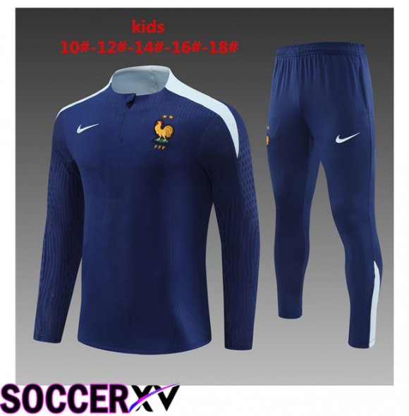 France Kids kit Training TracksuitBlue Royal 2024/2025