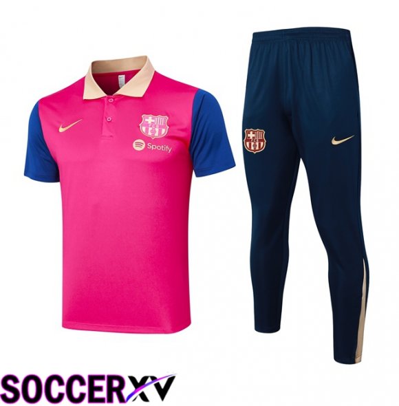 FC Barcelona Soccer Polo + Training Pants Pink 2024/2025