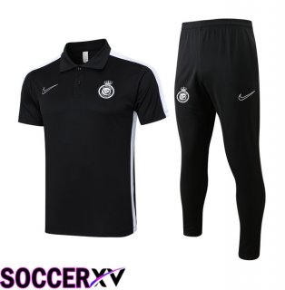 Al-Nassr FC Soccer Polo + Training Pants Black 2024/2025