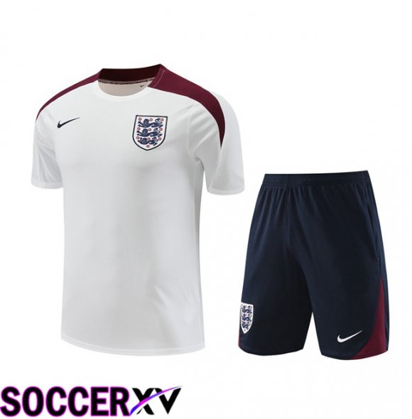 England kit Training T Shirt + Shorts White 2024/2025