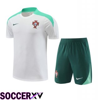 Portugal kit Training T Shirt + Shorts White 2024/2025