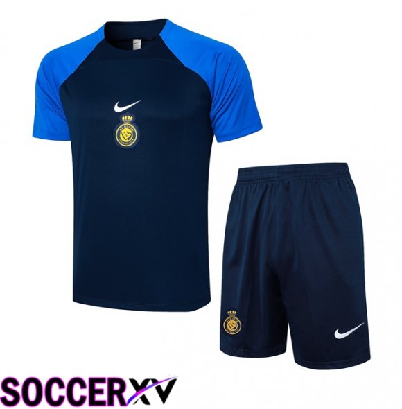 Al-Nassr FC kit Training T Shirt + Shorts Blue Royal 2024/2025