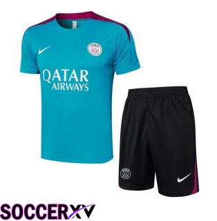 Paris PSG kit Training T Shirt + Shorts Green 2024/2025