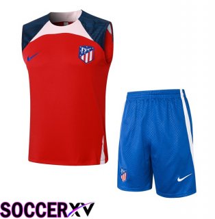 Atletico Madrid Soccer Vest + Shorts Red 2024/2025