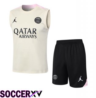 Paris PSG Soccer Vest + Shorts Yellow 2024/2025