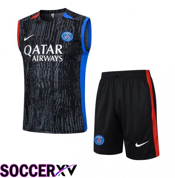 Paris PSG Soccer Vest + Shorts Black 2024/2025