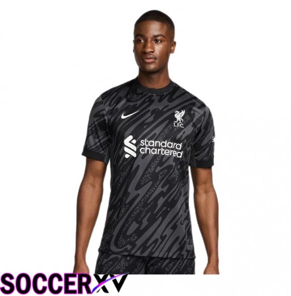 FC Liverpool Goalkeeper Soccer Jersey Black 2024/2025