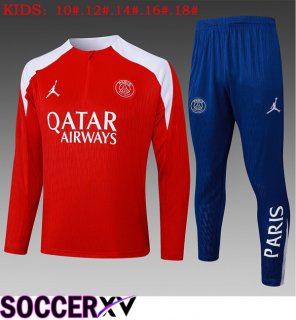Paris PSG Kids kit Training Tracksuit Red 2025/2026