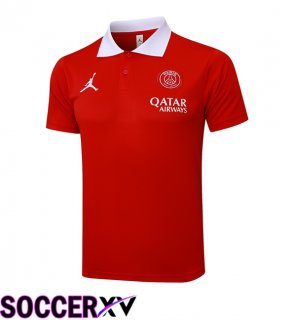 Jordan Paris PSG Soccer Polo Red 2025/2026