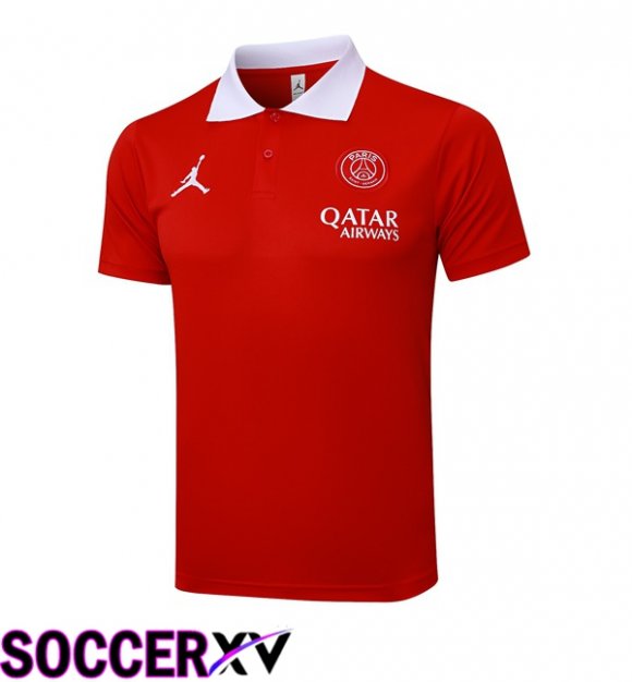 Jordan Paris PSG Soccer Polo Red 2025/2026