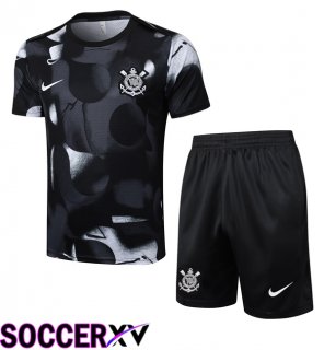 Corinthians kit Training T Shirt + Shorts Black 2025/2026