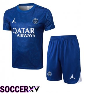 Jordan Paris PSG kit Training T Shirt + Shorts Blue 2025/2026