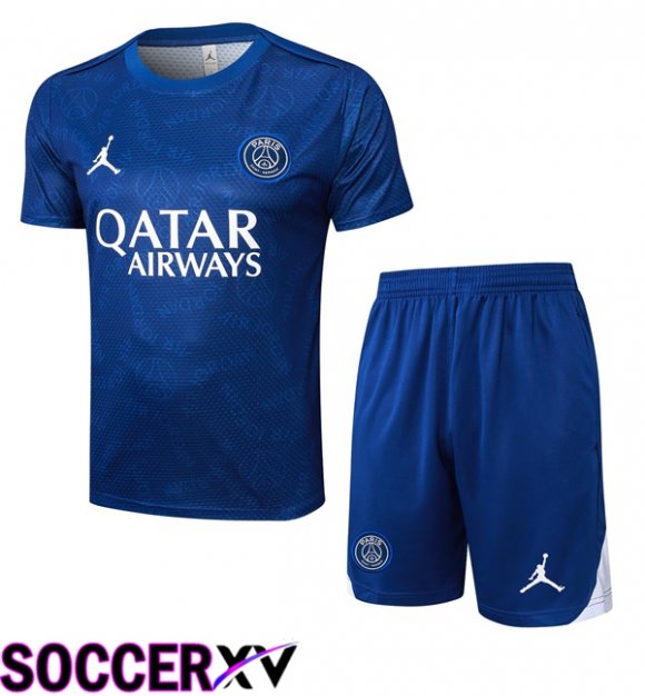 Jordan Paris PSG kit Training T Shirt + Shorts Blue 2025/2026