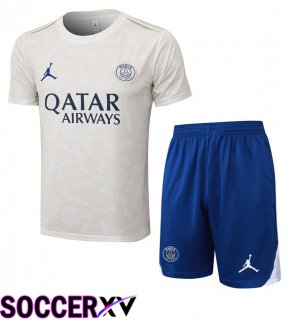 Jordan Paris PSG kit Training T Shirt + Shorts Grey 2025/2026