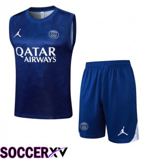 Jordan Paris PSG Gilet Soccer + Shorts Blue Royal 2025/2026
