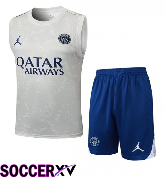 Jordan Paris PSG Gilet Soccer + Shorts Grey 2025/2026
