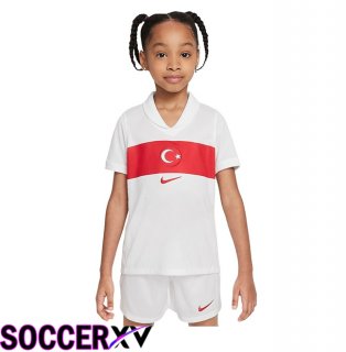 Turkish Kids Home Soccer Jersey UEFA Euro 2024