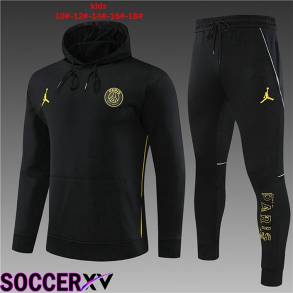 JORDAN Paris PSG Kids Training Tracksuit Hoodie Black 2023/2024