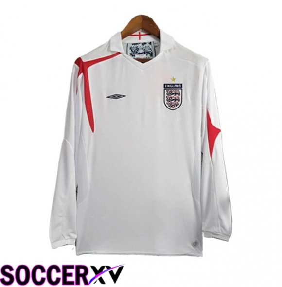 England Retro Home Soccer Jersey Long Sleeve 2005