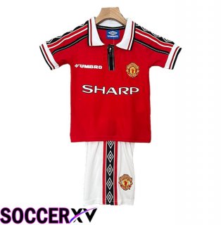 Manchester United Retro Kids Home Soccer Jersey 1998/1999