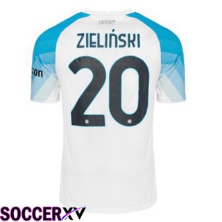 SSC Napoli (Zielinski 20) Soccer Jersey Face Game Blue White 2022/2023