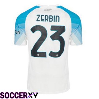 SSC Napoli (Zerbin 23) Soccer Jersey Face Game Blue White 2022/2023