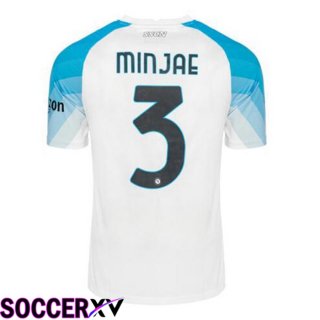 SSC Napoli (Minjae 3) Soccer Jersey Face Game Blue White 2022/2023