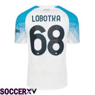 SSC Napoli (Lobotka 68) Soccer Jersey Face Game Blue White 2022/2023