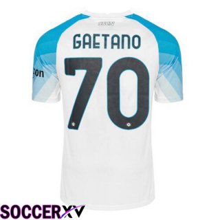 SSC Napoli (Gaetano 70) Soccer Jersey Face Game Blue White 2022/2023