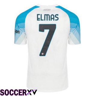 SSC Napoli (Elmas 7) Soccer Jersey Face Game Blue White 2022/2023