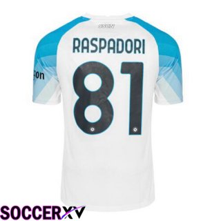 SSC Napoli (Raspadori 81) Soccer Jersey Face Game Blue White 2022/2023