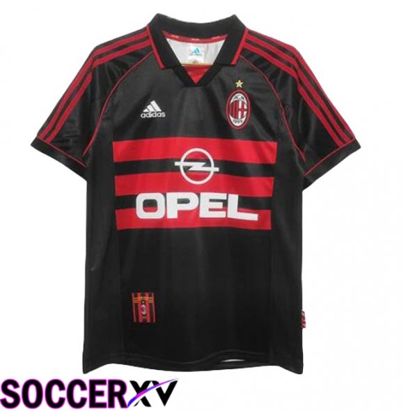 AC Milan Retro Third Soccer Jersey Black Red 1998-1999