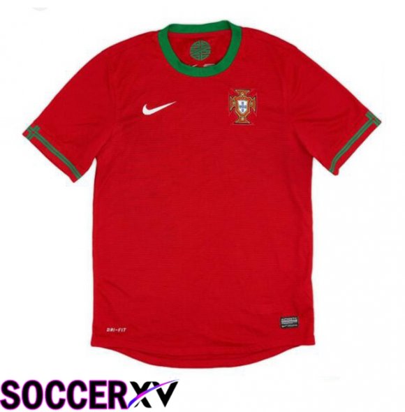 Portugal Retro Home Soccer Jersey Red 2012