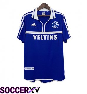 Schalke 04 Retro Home Soccer Jersey Blue 2001-2002
