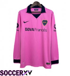 Boca Juniors Retro Away Soccer Jersey Long sleeve Pink 2013-2014