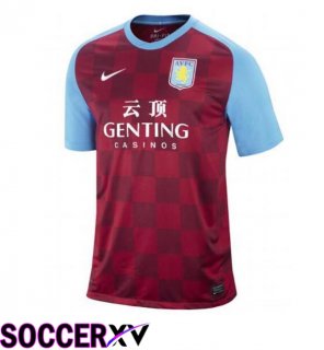 Aston Villa Retro Home Soccer Jersey Red 2011-2012