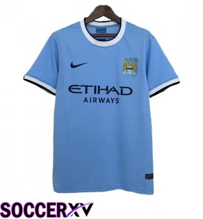 Manchester City Retro Home Soccer Jersey Blue 2013-2014