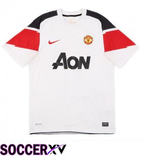 Manchester United Retro Away Soccer Jersey White 2010-2011