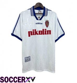 Real Zaragoza Retro Home Soccer Jersey White 1997-1998